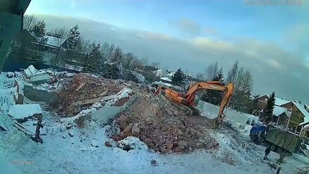 Снос дома. Timelapse.