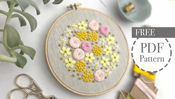 Free Printable Hand Embroidery Pattern for Beginners, How to