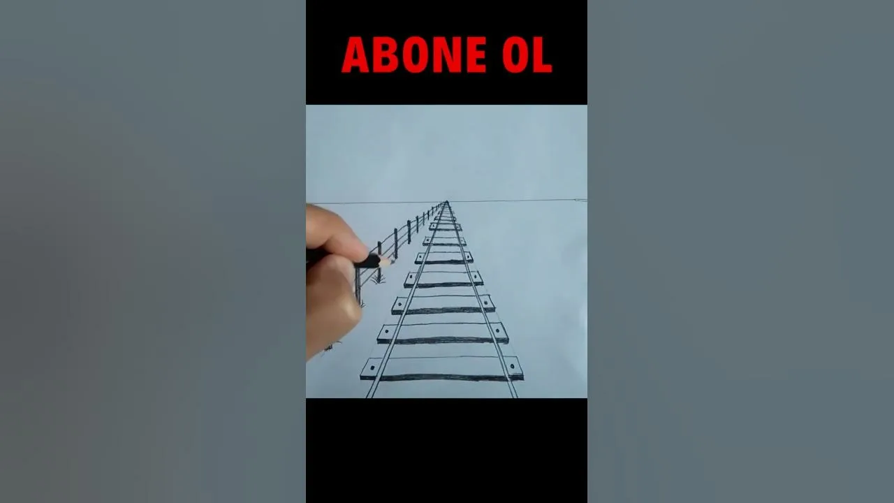 Perspektif Tren Yolu Çizimi, Kolay Tren Rayı Çizimi, Perspektif Çizimler  shorts