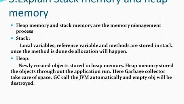 Heap & Stack memory java, Java memory management, Java class, objects ...