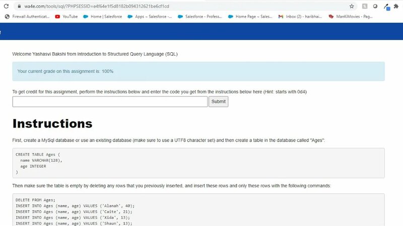 Coursera Introduction to Structured Query Language week 2(SQL ...