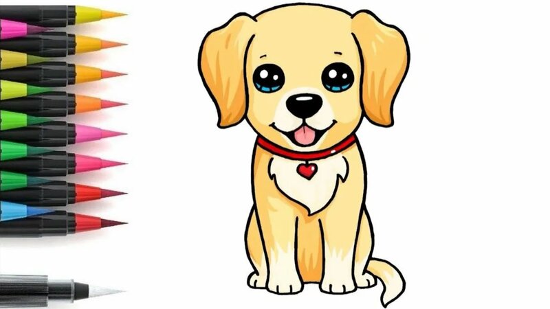 Нарисовать щенка.Күшіктің суретін салу.Draw a picture of a puppy ...