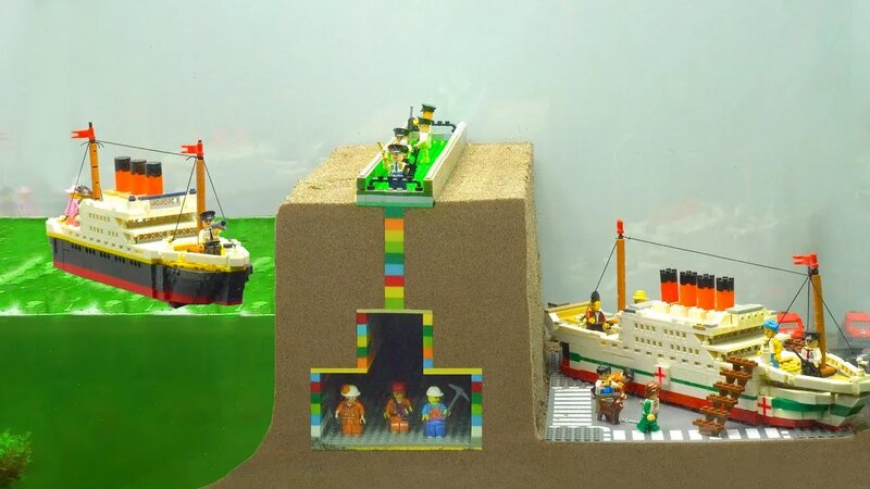 Lego Dam Breach Experiment - Titanic & Britannic Lego Ship Failure ...