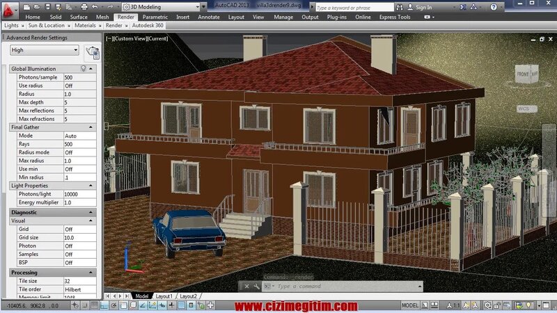 AutoCAD Villa Render (render genel ayarları) - Смотреть онлайн в поиске ...