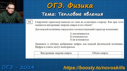 Тепловые явления ОГЭ 2024 Физика