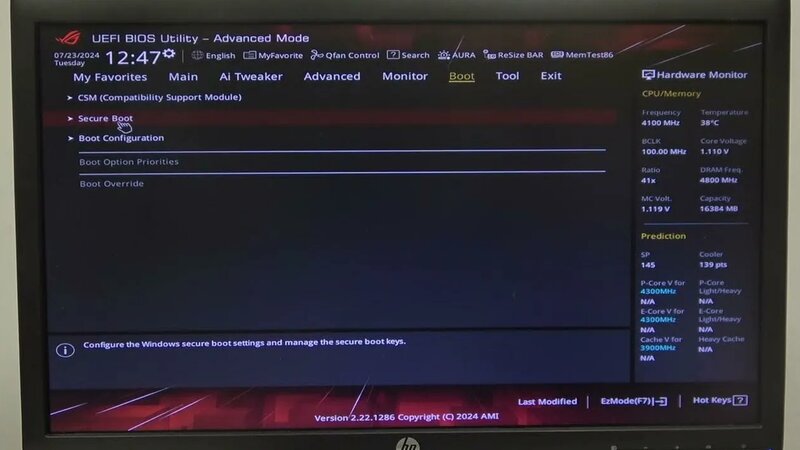 How To Change Secure Boot Mode On Asus ROG Strix Z790 E Gaming ...