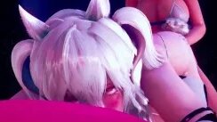 Anime girl covered in cum