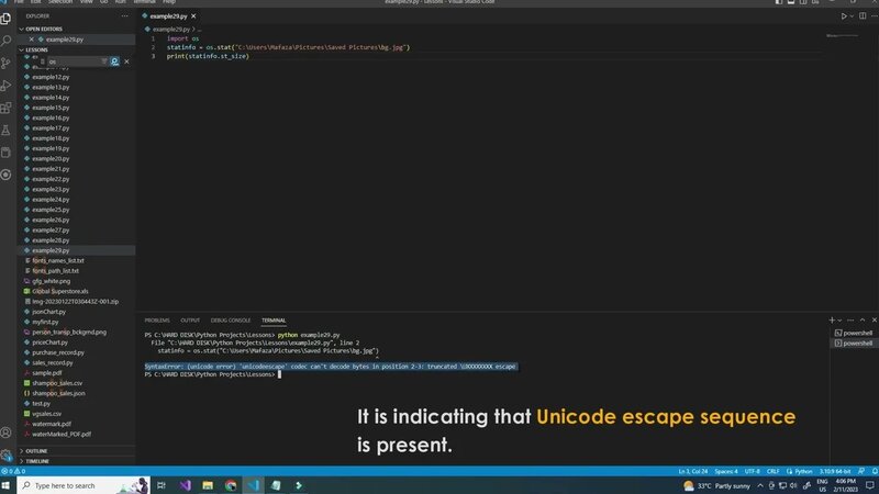 Unicode error 'unicodeescape' codec can't decode bytes in position 2-3 ...