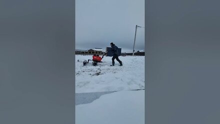 Чистка снега мотоблоком ока с отвалом