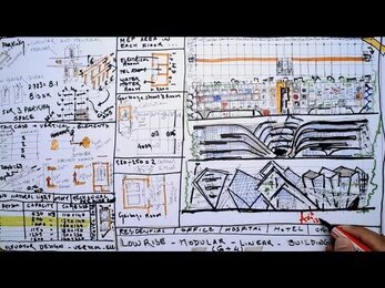 Fast Sketch - Low Rise Residential Complex - parking,stairs,elevators,MEP,Garbage chute,Elevations