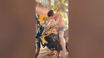 Calligraphy Painting on a Bike by #mindryukov_letters