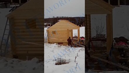 Сруб бани из бревна под ключ