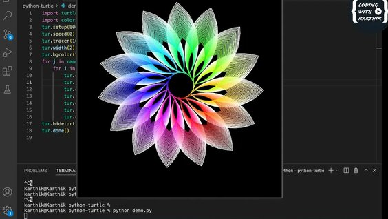 Superb graphics with python turtle full source code | Coding with ...