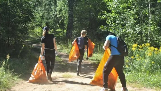 Уборка мусора в Корытовском лесопарке — Видео от Мехуборка Псков