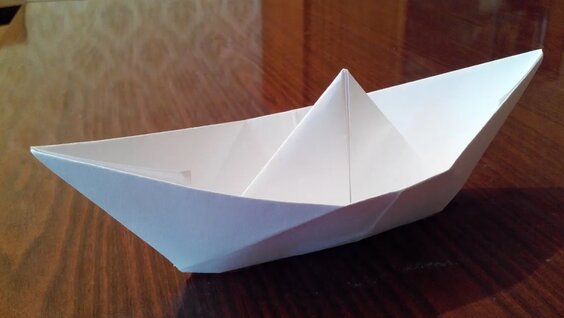 Как сделать классический кораблик из бумаги