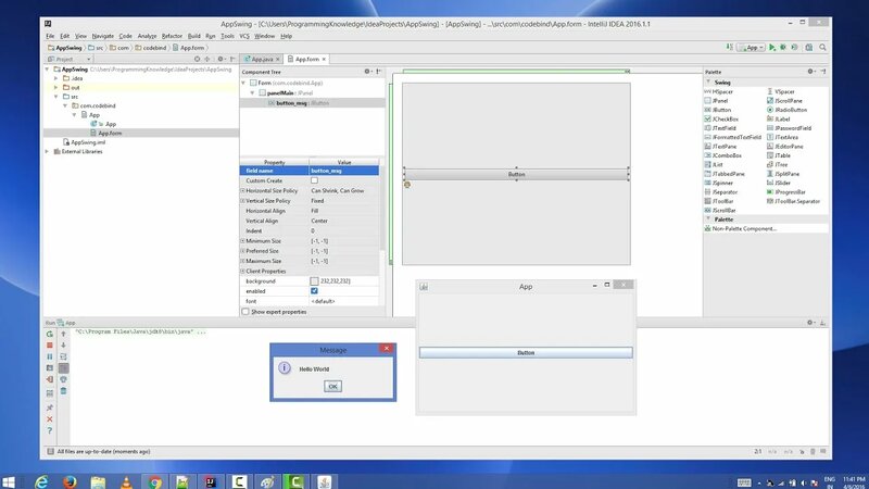 Creating First Java Swing GUI Application with IntelliJ IDEA IDE ...