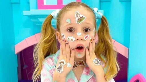 Nastya pretends that she has a sticker pox and goes to Dad - Смотреть ...