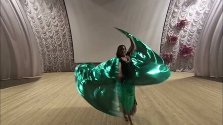 belly dance rehearsal with wings on stage
