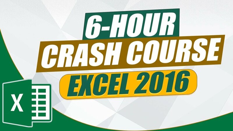 The Ultimate MS Excel Crash Course: 6-Hour Microsoft Excel 2016 ...