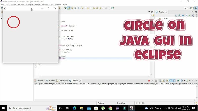 how to make a circle on gui of java eclipse | how to draw an oval shape ...