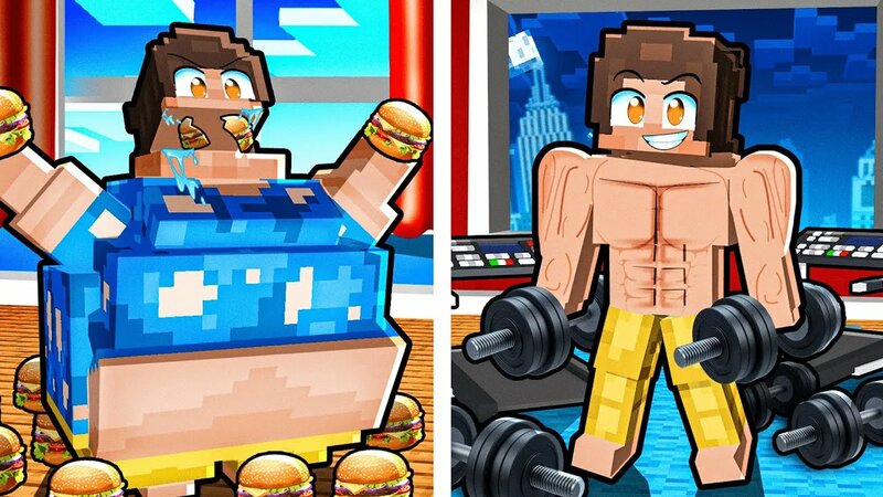 I Evolved FROM Being FAT TO Being Muscle - Minecraft - Смотреть онлайн ...