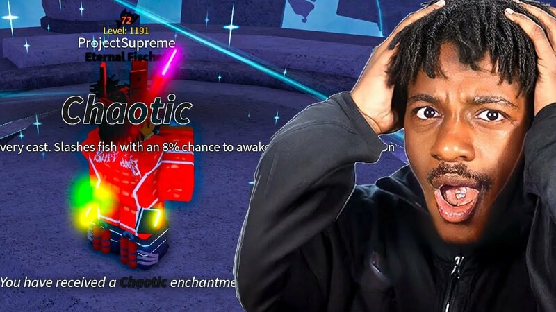 I Put Chaotic Enchant On My Developer ROD In Roblox Fisch - Смотреть ...