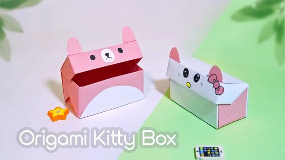 Easy Origami Hello Kitty Box | Hello Origami | tonni art and craft ...