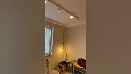Трековые светильники в натяжном потолке Черутти, лофт