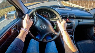 2000 Mercedes C-Class W203 C 240 [2.6 V6 170hp] |0-100| POV Test Drive #1510 Joe Black