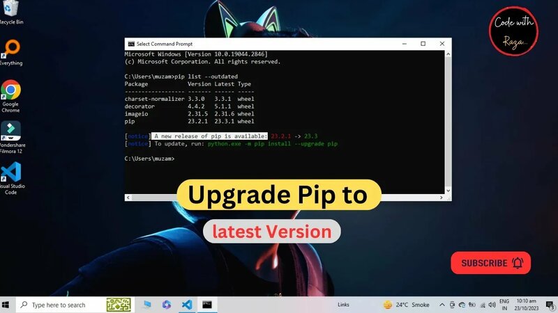 How To Upgrade Pip Version in Python Window | Pip Upgrade Command | Pip ...