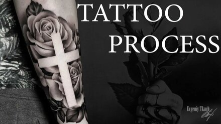Timelapse Tattoo ROSES. Процесс нанесения татуировки.Розы.