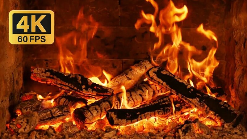 Fireplace 4K Ultra HD! Fireplace with Crackling Fire Sounds. Fireplace ...