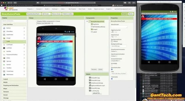 MIT App Inventor: Binary Number & Pixel App (Designing Screens) - AP ...