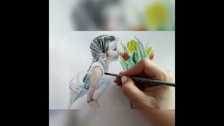Как нарисовать ребенка девочку акварелью