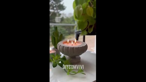 Подсвечник из бетона — Видео от Уютный декор для дома. Handmade и рукоделие