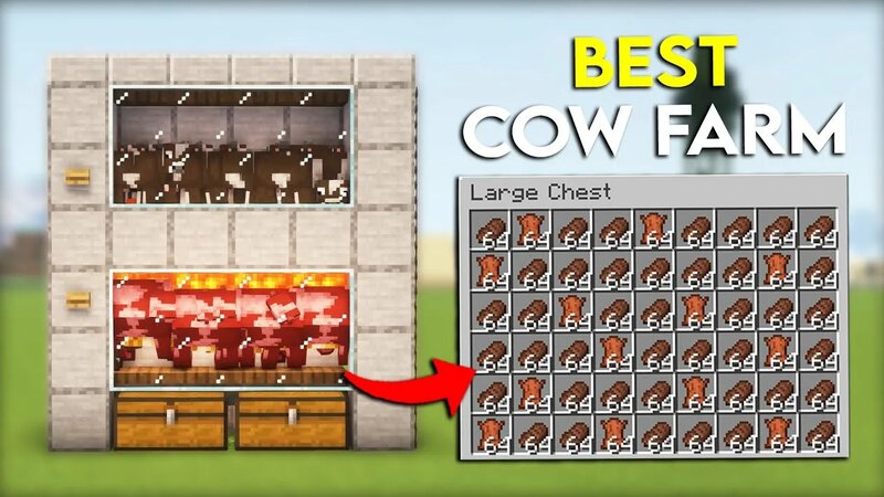 Best Automatic Cow Farm Tutorial in Minecraft 1.20 (Java & Bedrock ...