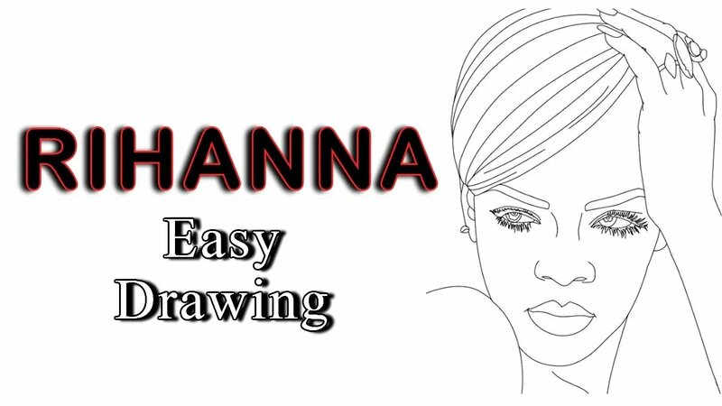 Rihanna Drawing Tutorial Easy | How to Draw Rihanna Portrait Step by ...
