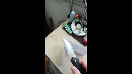 Рез ножа CRKT K480KKP после заточки в мастерской Жукова Константина, г. Красногорск.