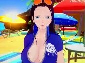 Luffy and Nico Robin Fuck in the New Isle they Discovered Until Creampie 