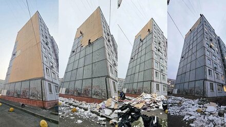 Аварийный демонтаж наружной теплоизоляции