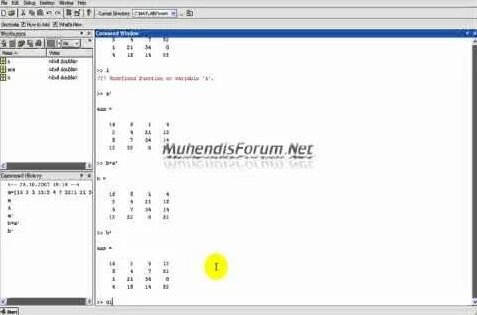 Matlab dersi 2 Matris Transpose Diagonal - Yandex Video aramada ...