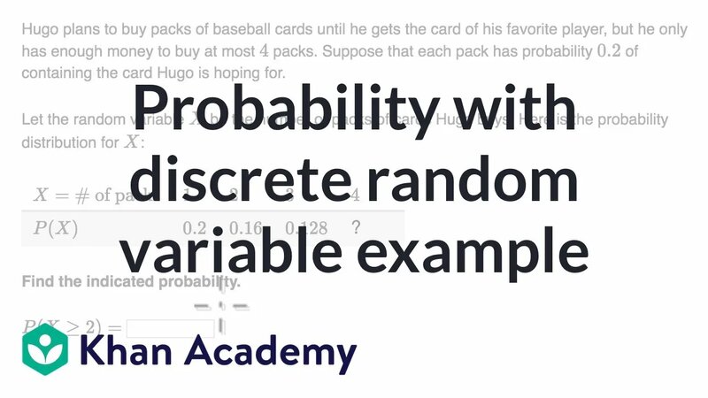 Probability with discrete random variable example | Random variables ...