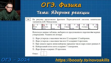 Ядерные реакции ОГЭ 2024 Физика