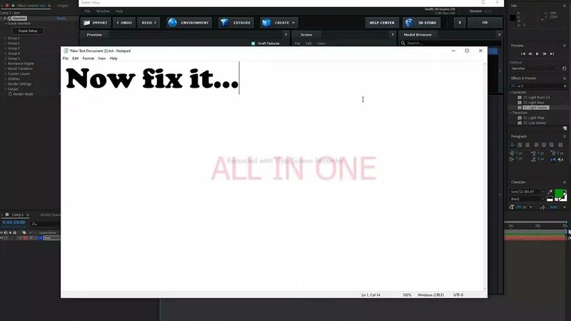 How to fix Adobe after effects 3d element black screen problem | All in ...