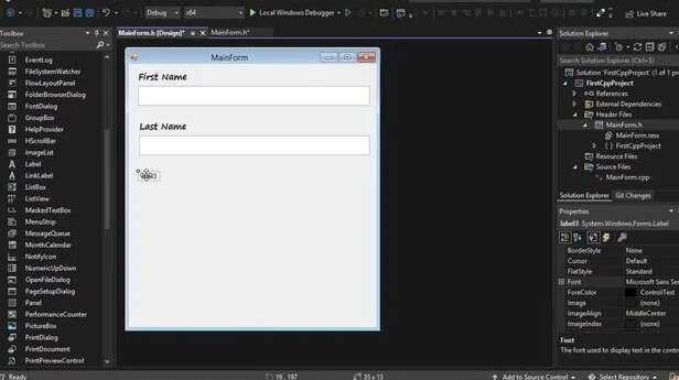 Create Your First C++ Windows Form using Microsoft Visual Studio 2022 ...