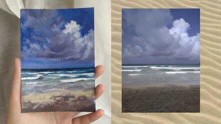 Speed drawing: seascape | морской пейзаж | масло, холст | oil paint, canvas