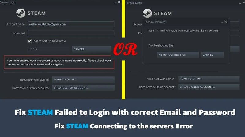 How to Fix Steam Failed to Login with correct Email and Password || Fix ...