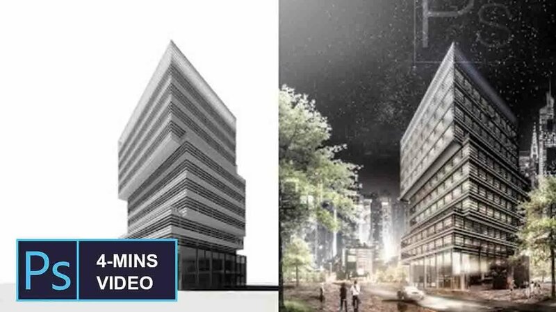 Rendering a night scene architectural building - Смотреть онлайн в ...