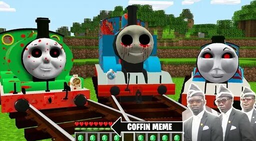 Scary Thomas THE TANK Engine.EXE and Friends in Minecraft - Coffin Meme ...