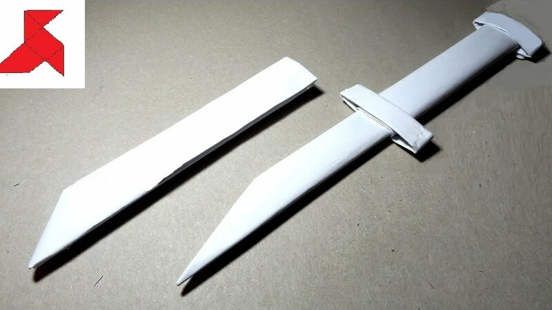 DIY - How to make Dagger with a scabbard from A4 paper - Смотреть ...